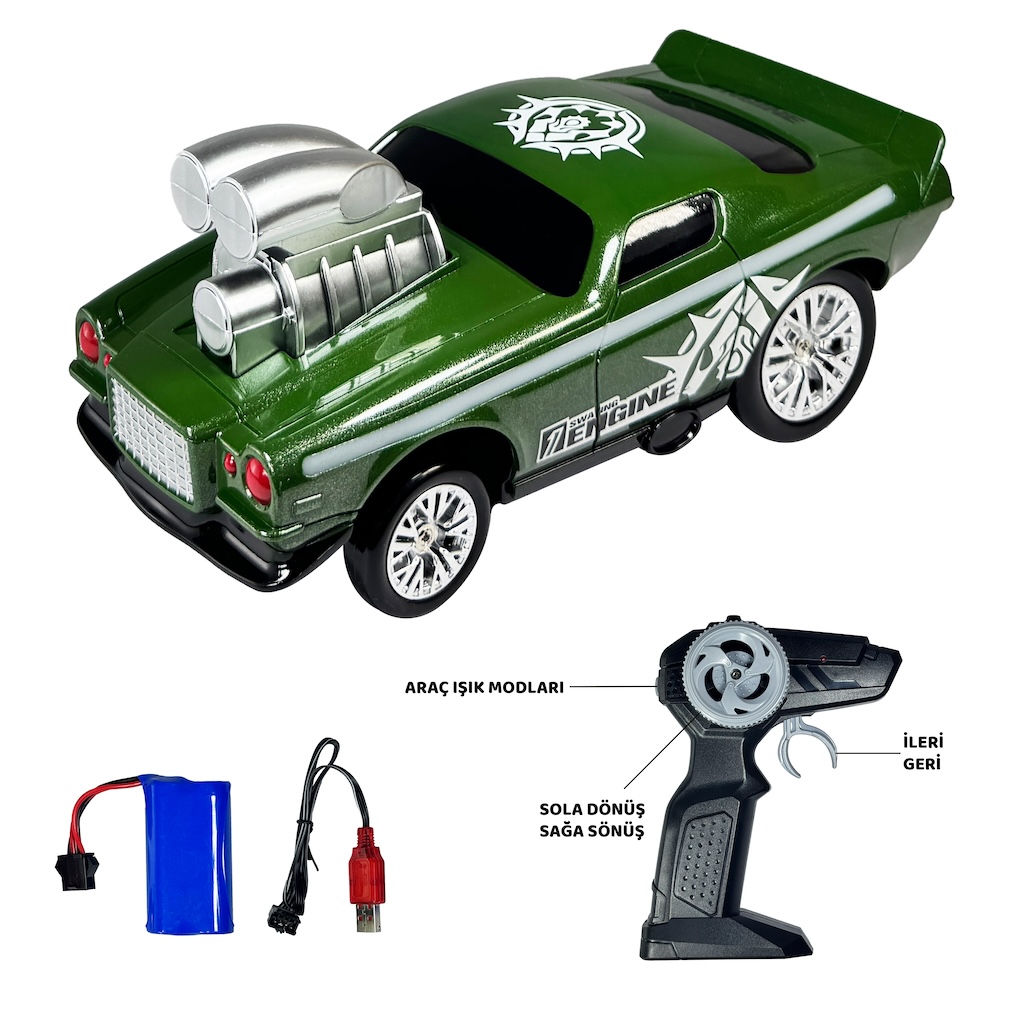 Vardem Uzaktan Kumandalı Full Fonksiyon Şarjlı Işıklı 2.4G Crazon (Çılgın) Renkli Drift Araba